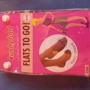 FLATS TO GO! Kushyfoot fleecy leopard shoes for the busy business woman